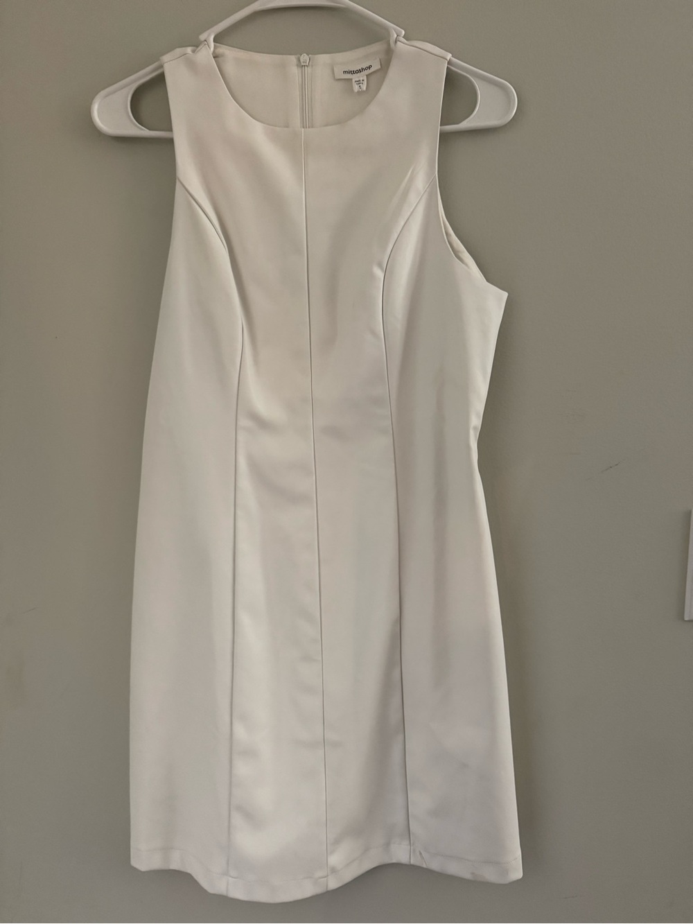 mittoshop White Sleeveless faux leather Dress - Picture 1 of 1